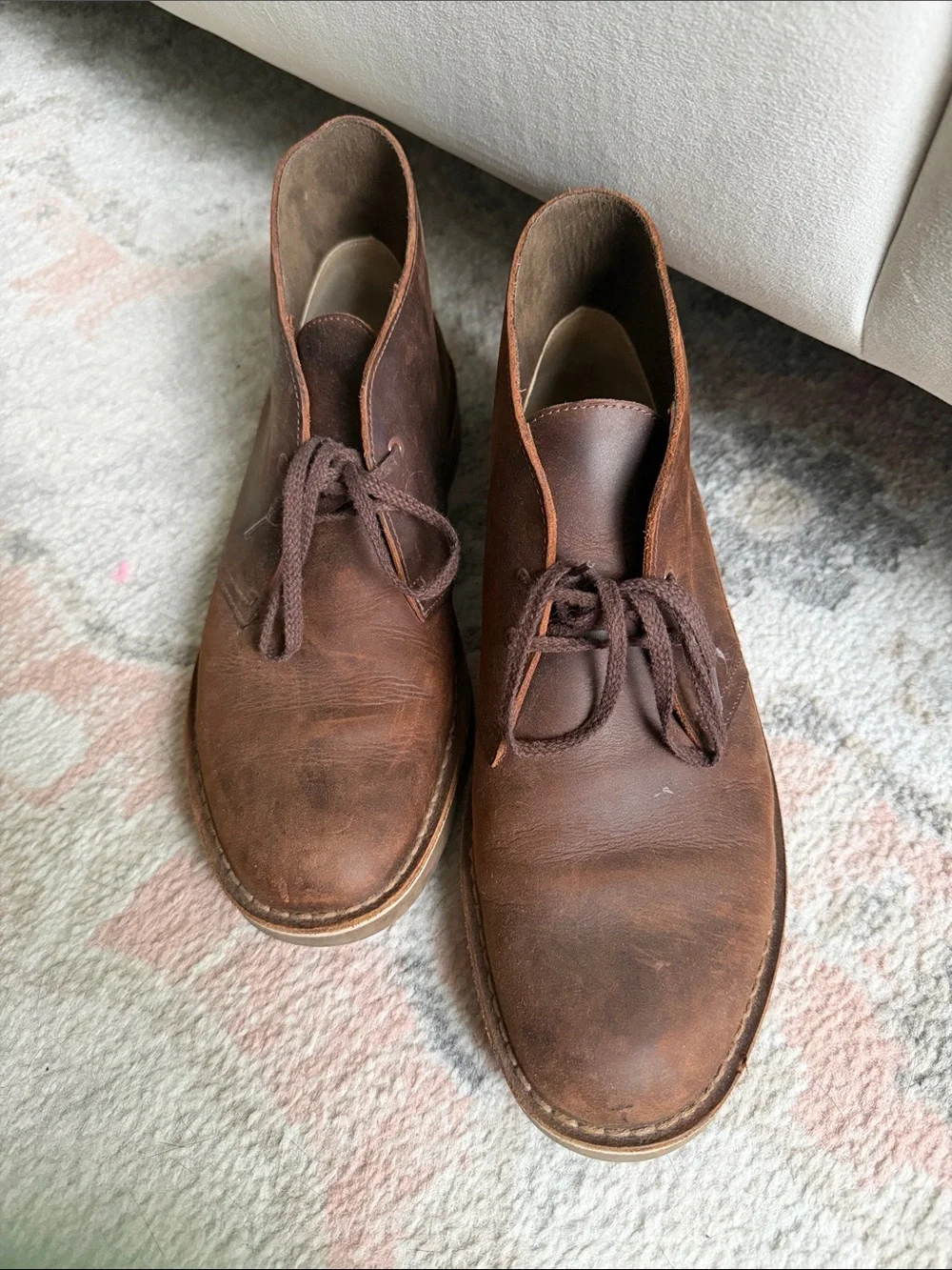 Clarks Brown Leather Chukka Boots - Lace-Up